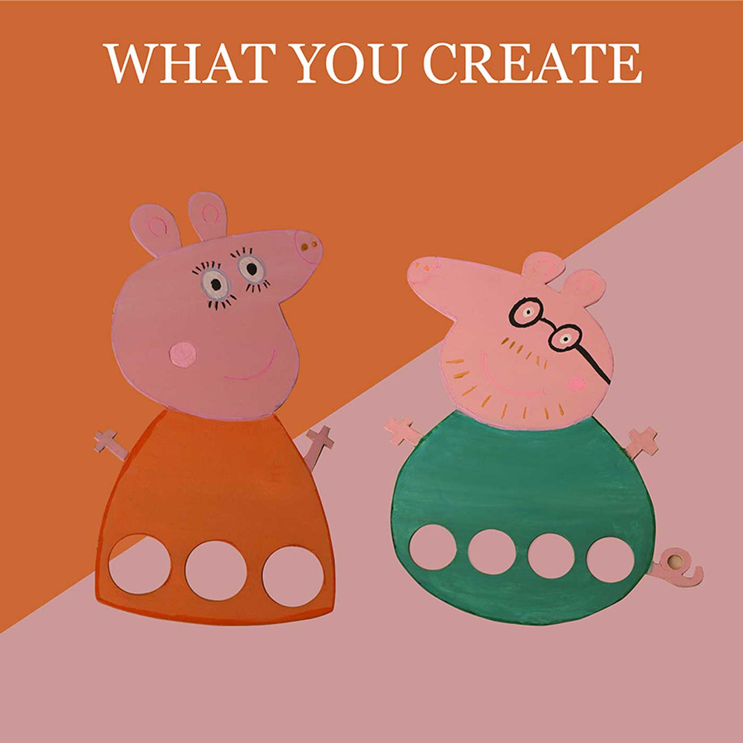 Handmade Peppa Pig Finger Puppet Craft DIY Kit | Set of 6