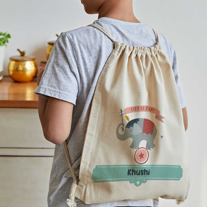 Personalized Animal Circus Theme Cotton Backpack