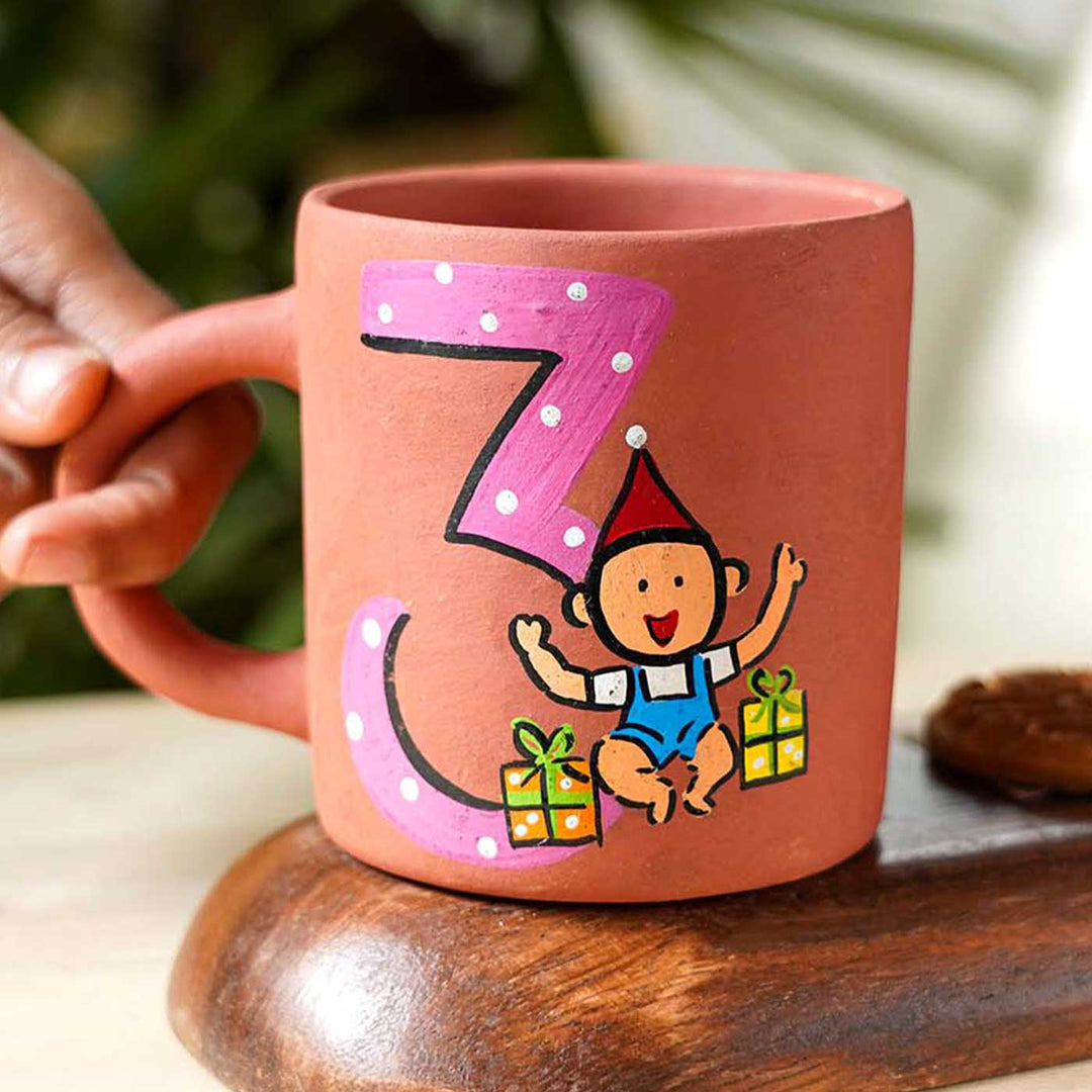 Personalized Hand-painted Birthday Milestone Terracotta Mug