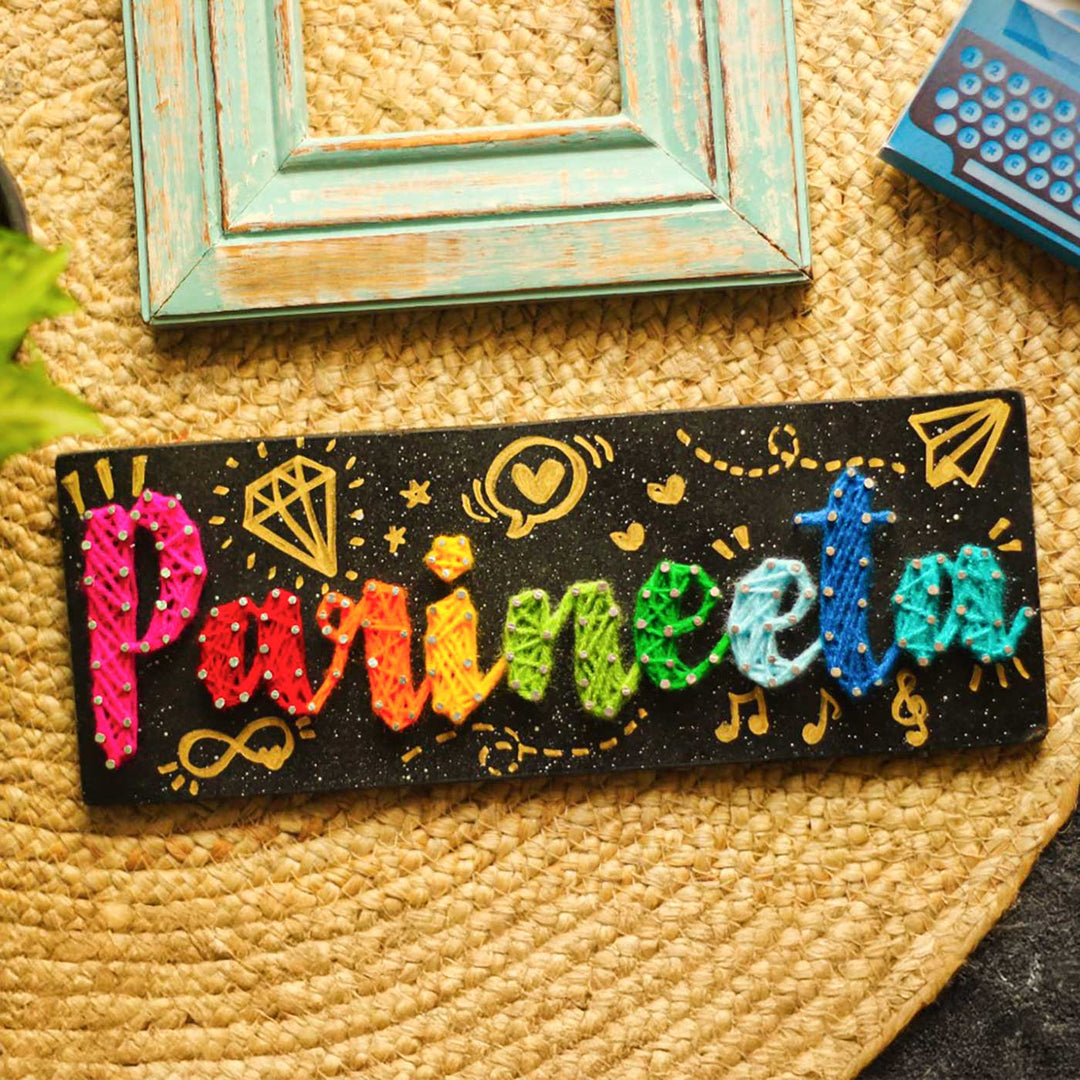 Personalized String Art Colourful MDF Wood Name Plate