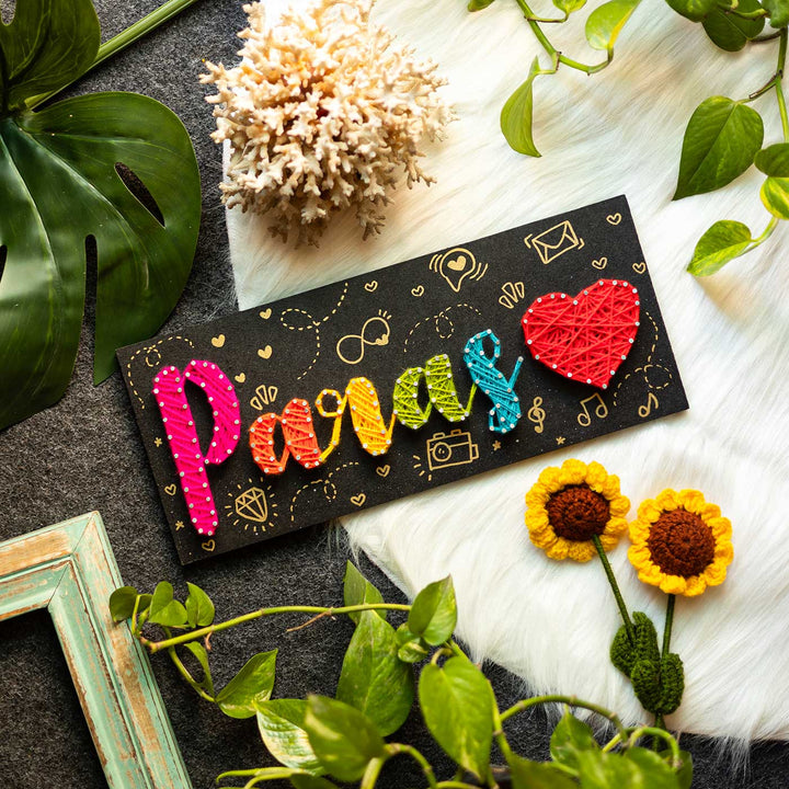 Personalized String Art Colourful MDF Wood Name Plate