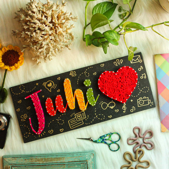 Personalized String Art Colourful MDF Wood Name Plate