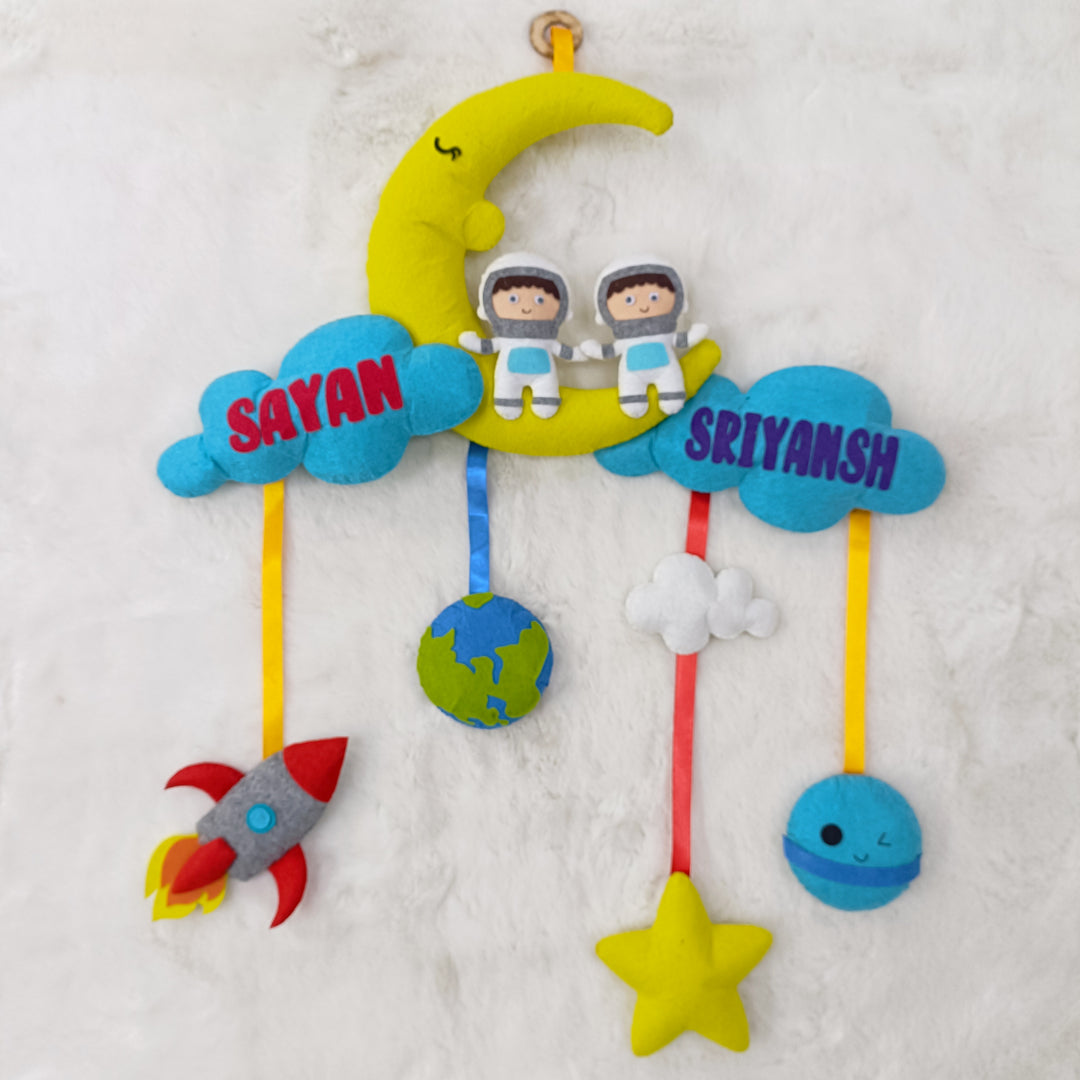 Handcrafted Personalized Moon & Astronaut Felt Bunting for Kids