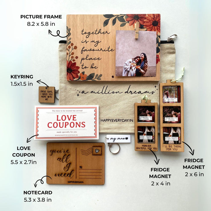 Photo Customised Love Story Hamper for Couples I Set of 8