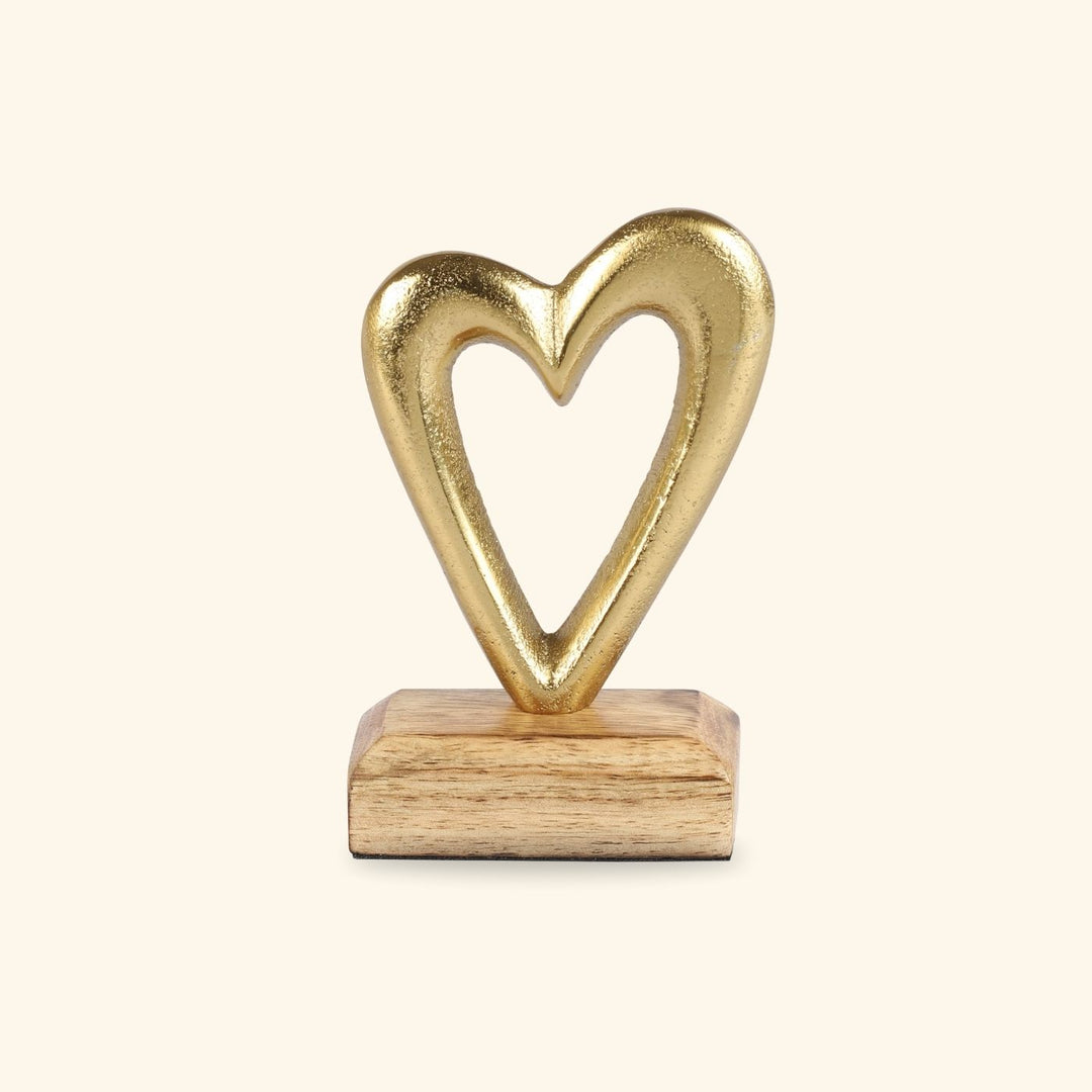 Handmade Gold Heart Decor Showpiece