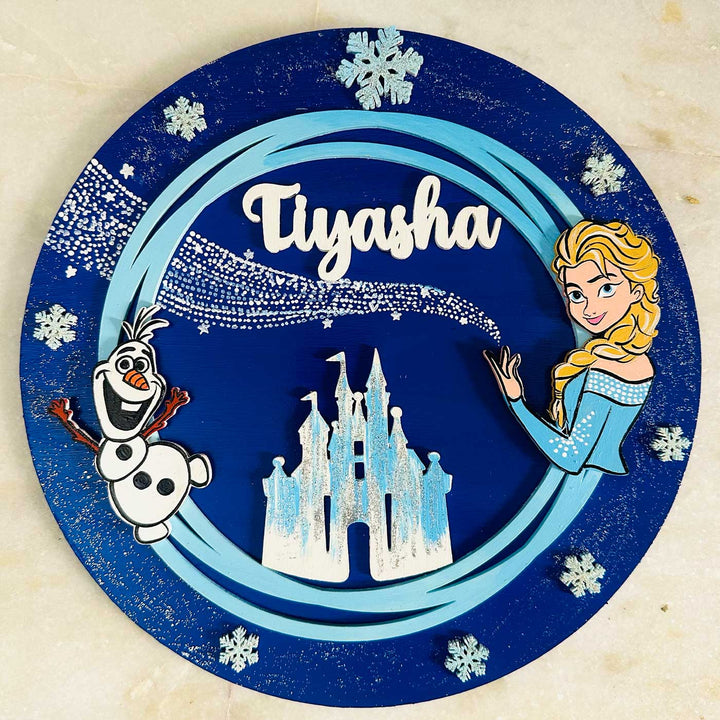 12 inch | Personalized Hand-painted Frozen Adventure MDF Wood Hanging With 3D Letters