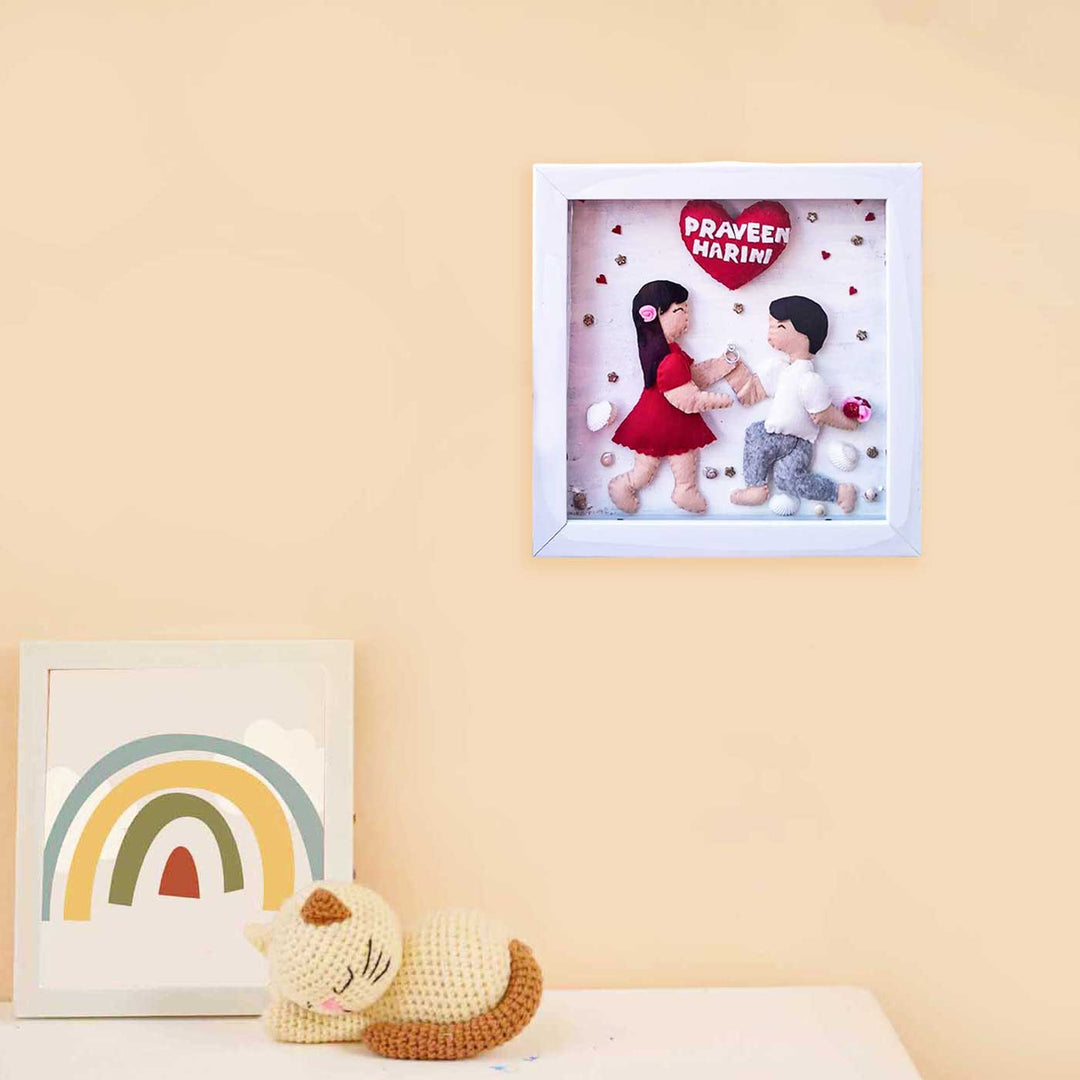 Personalized Love Proposing Themed Felt Frame For Couples