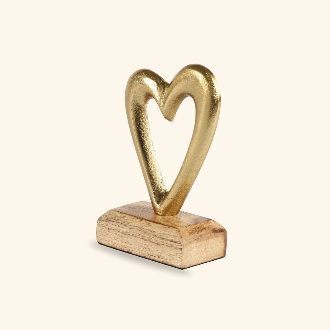 Handmade Gold Heart Decor Showpiece