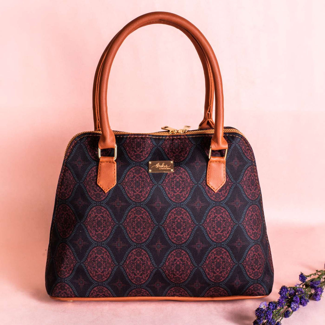 Regal Damask Vegan Leather Handbag