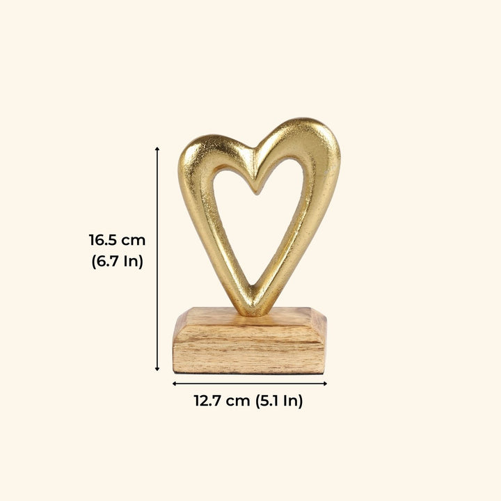 Handmade Gold Heart Decor Showpiece