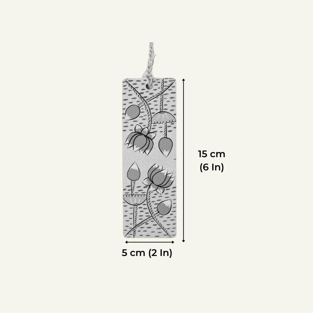 Hand-Painted Pattachitra Meen Mdf Wood Bookmark