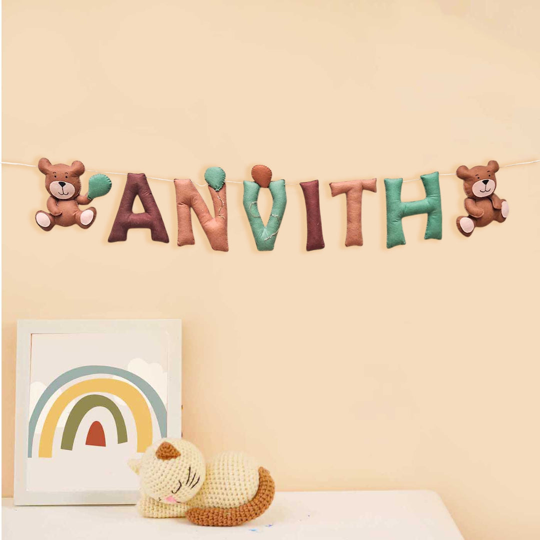 Personalized Teddy Themed Felt Bunting For Kids