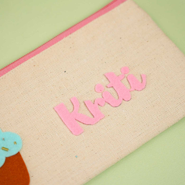 Personalized Cupcake Theme Stationary Pouch