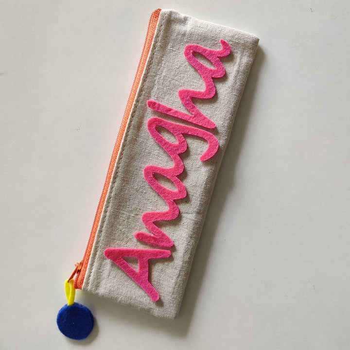 Personalized Handmade Cotton Pouch With Name | Set of 2