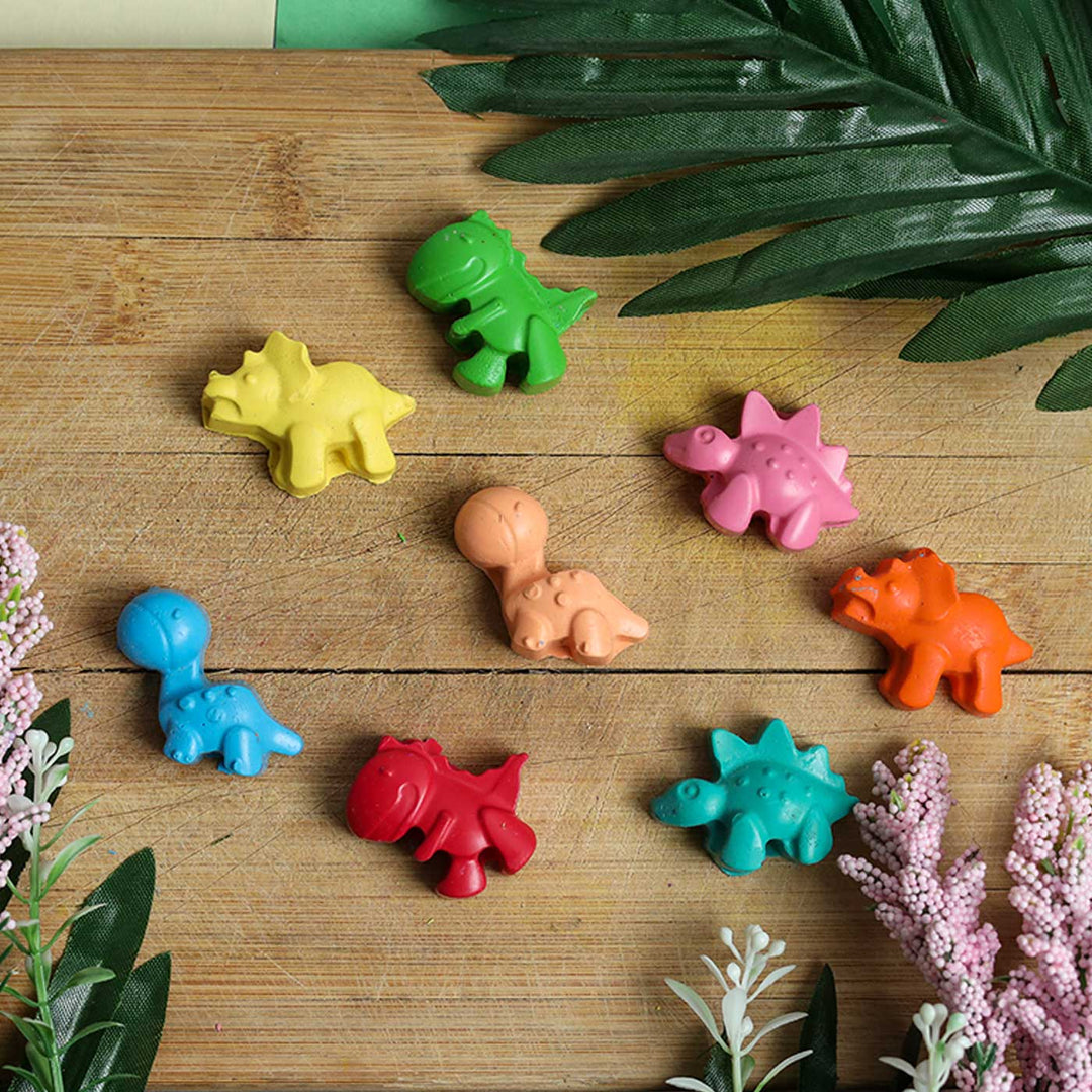 Handmade Non-Toxic Assorted Mini Dino Crayons | Set Of 8