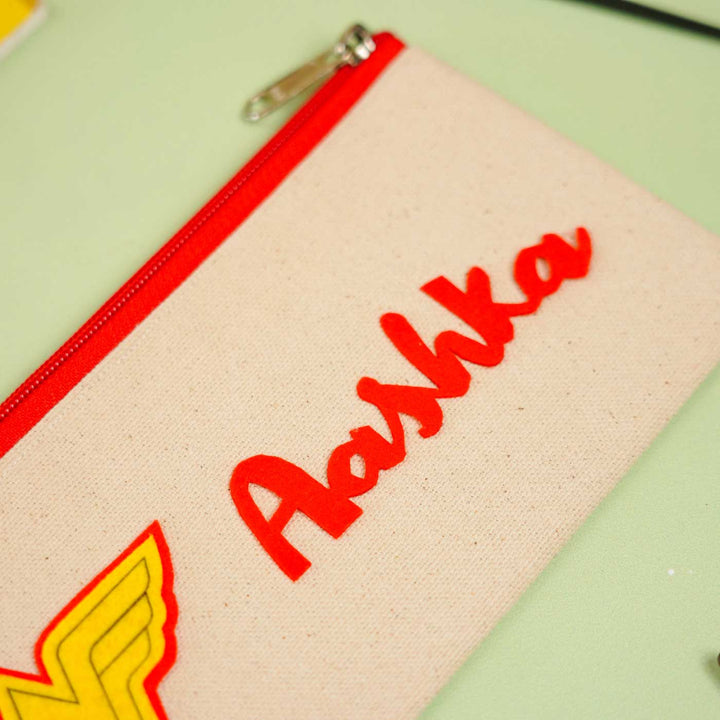 Personalized Wonder Woman Theme Stationary Pouch