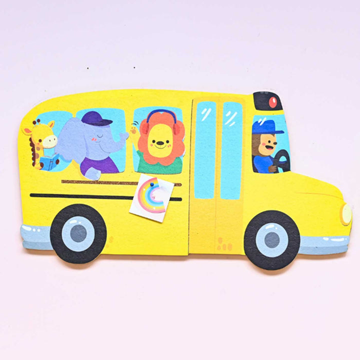 Handmade School Bus Wooden Pinboard For Kids