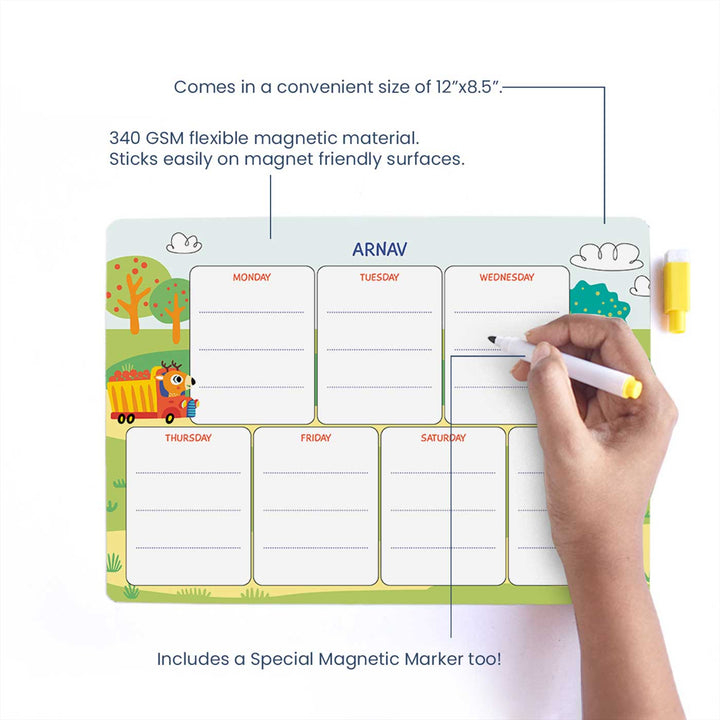 Personalized Let'S Travel Theme Wooden Meal Planner