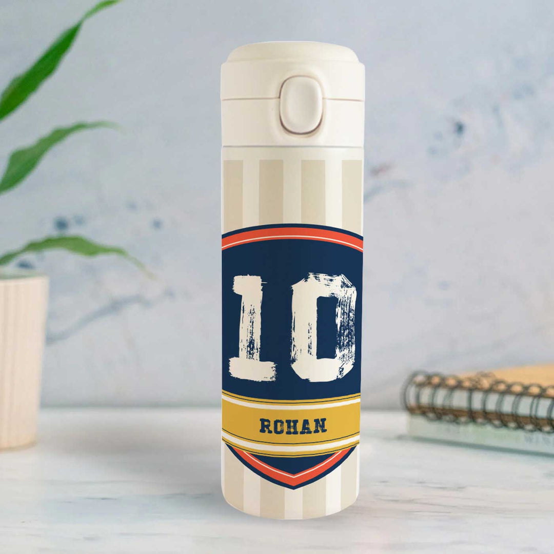 Personalized Jersey Number Theme Steel Insulated Water Bottle