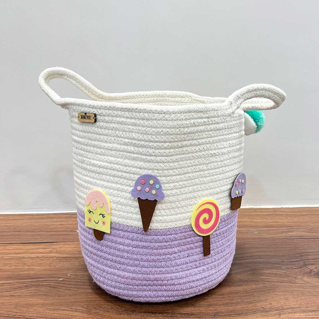 Personalized Handmade Sweet Treats Jute Basket For Kids