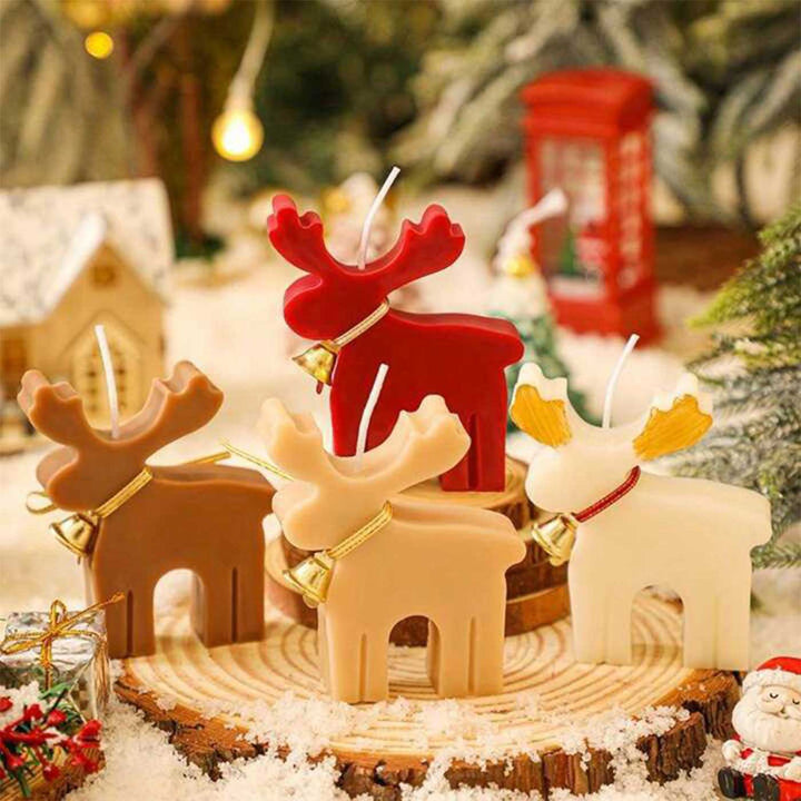 Handmade Reindeer'S Winter Delight Soy Wax Candle For Christmas Decoration