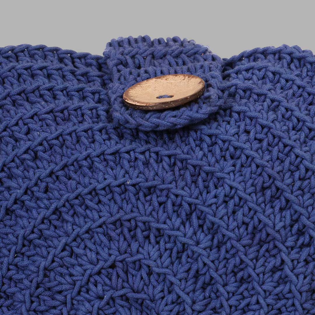 Handmade Crochet United Urbane Blue Crossbody Bag