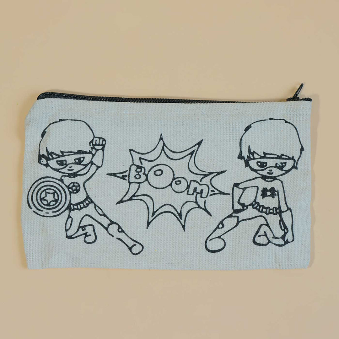 Handmade DIY Super Hero Pencil Pouch Craft DIY Kit | Set of 3