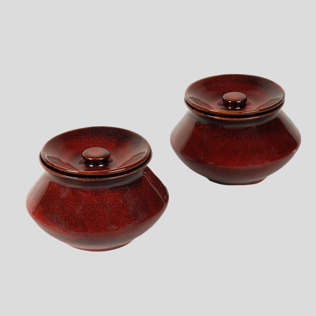 Handmade Maroon Handi | Set Of 2