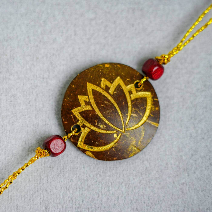 Handmade Eco-friendly Coconut Shell Rakhi (Set of 3)