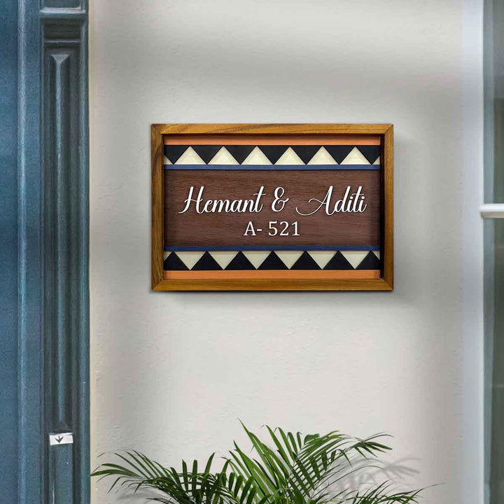 Wooden Personalized Framed Nameplate For Couples