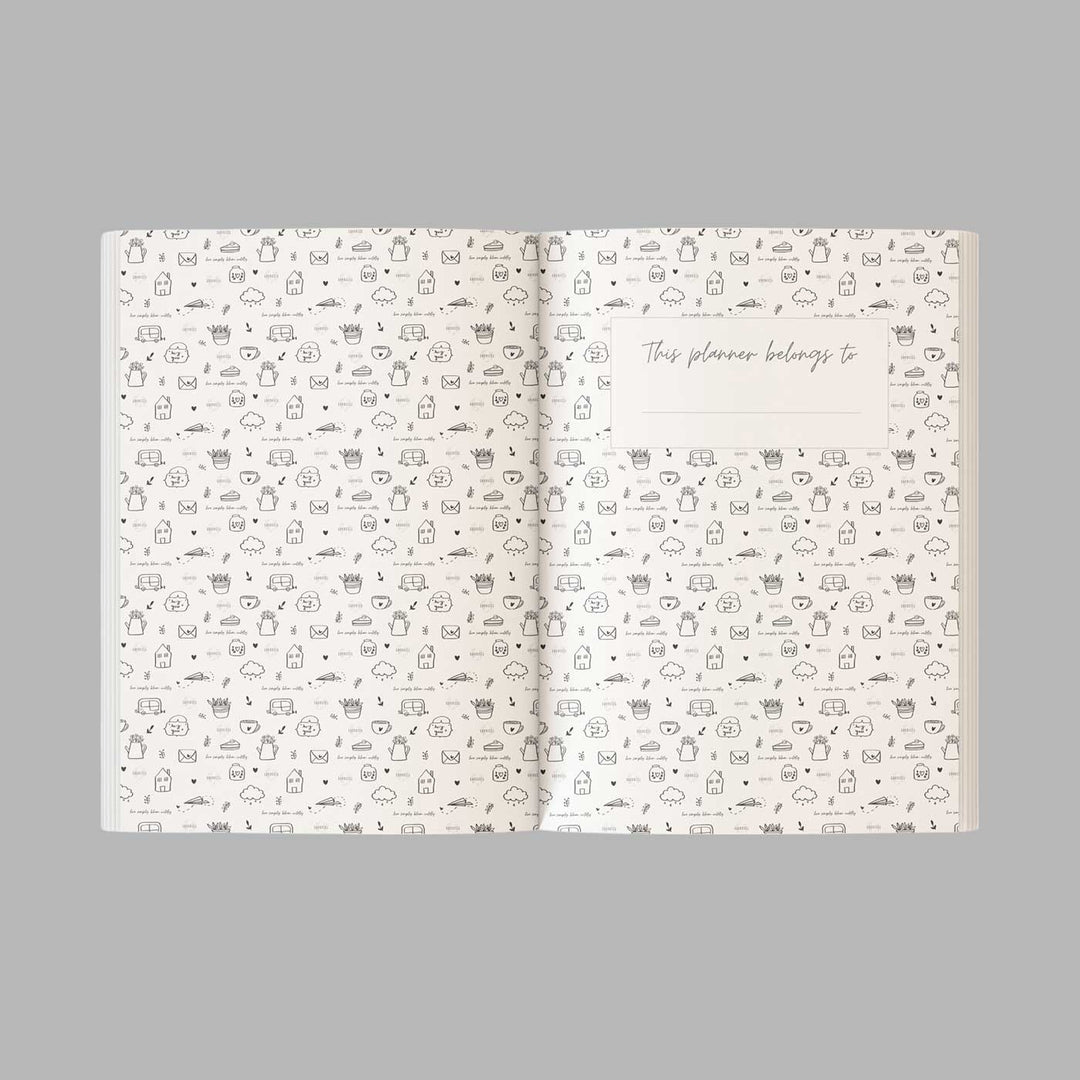 Hardbound Green Wildflower Undated Planner With Habit Tracker | 380 Pages