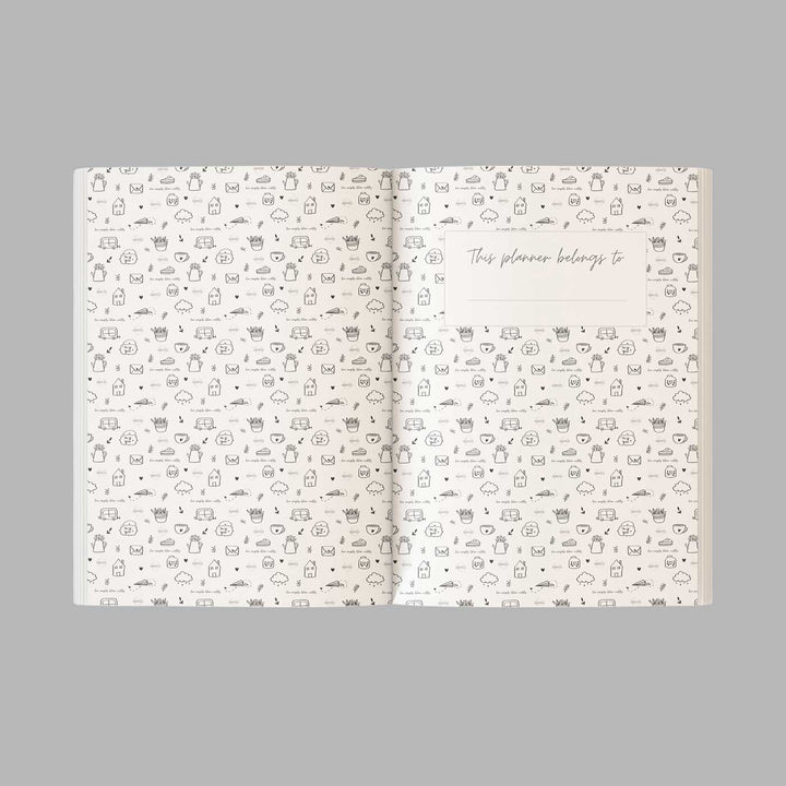 Hardbound Green Wildflower Undated Planner With Habit Tracker | 380 Pages