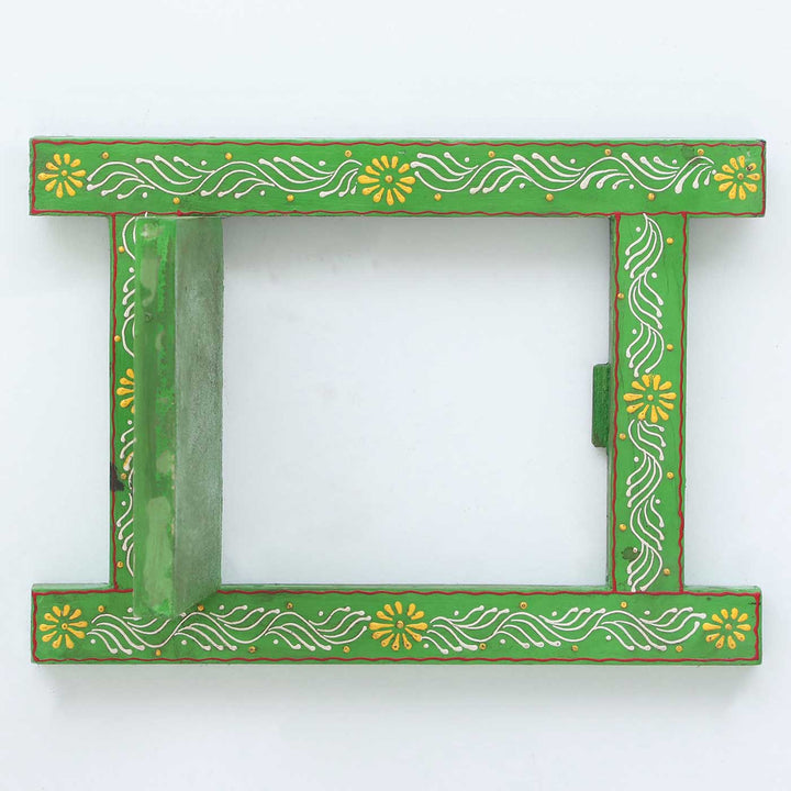 Handmade Decorative Green Wooden Window Wall Decor