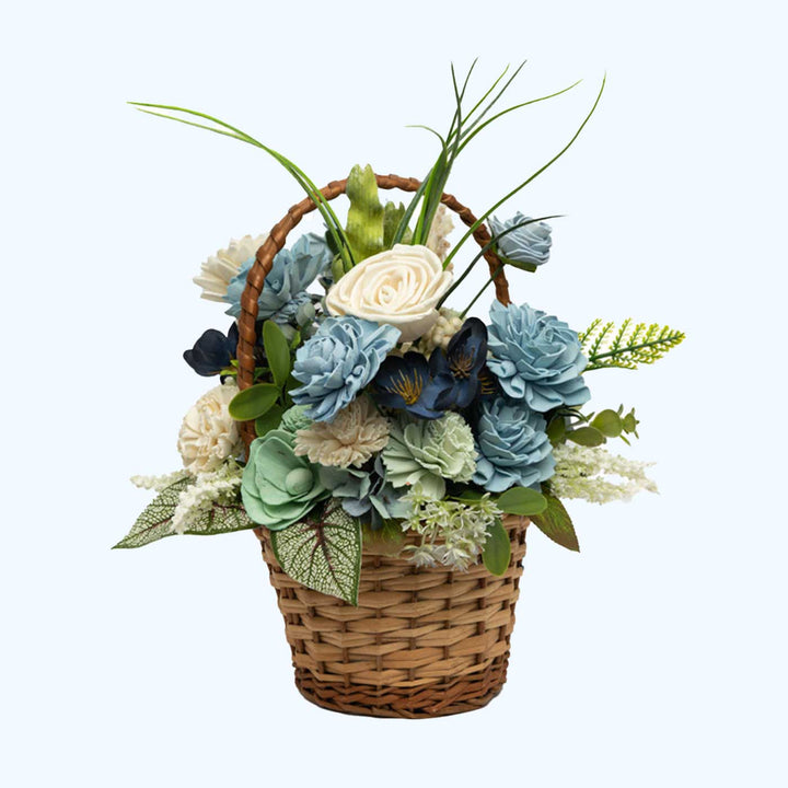 Handmade Aqua Bloom Shola Flower Centerpiece