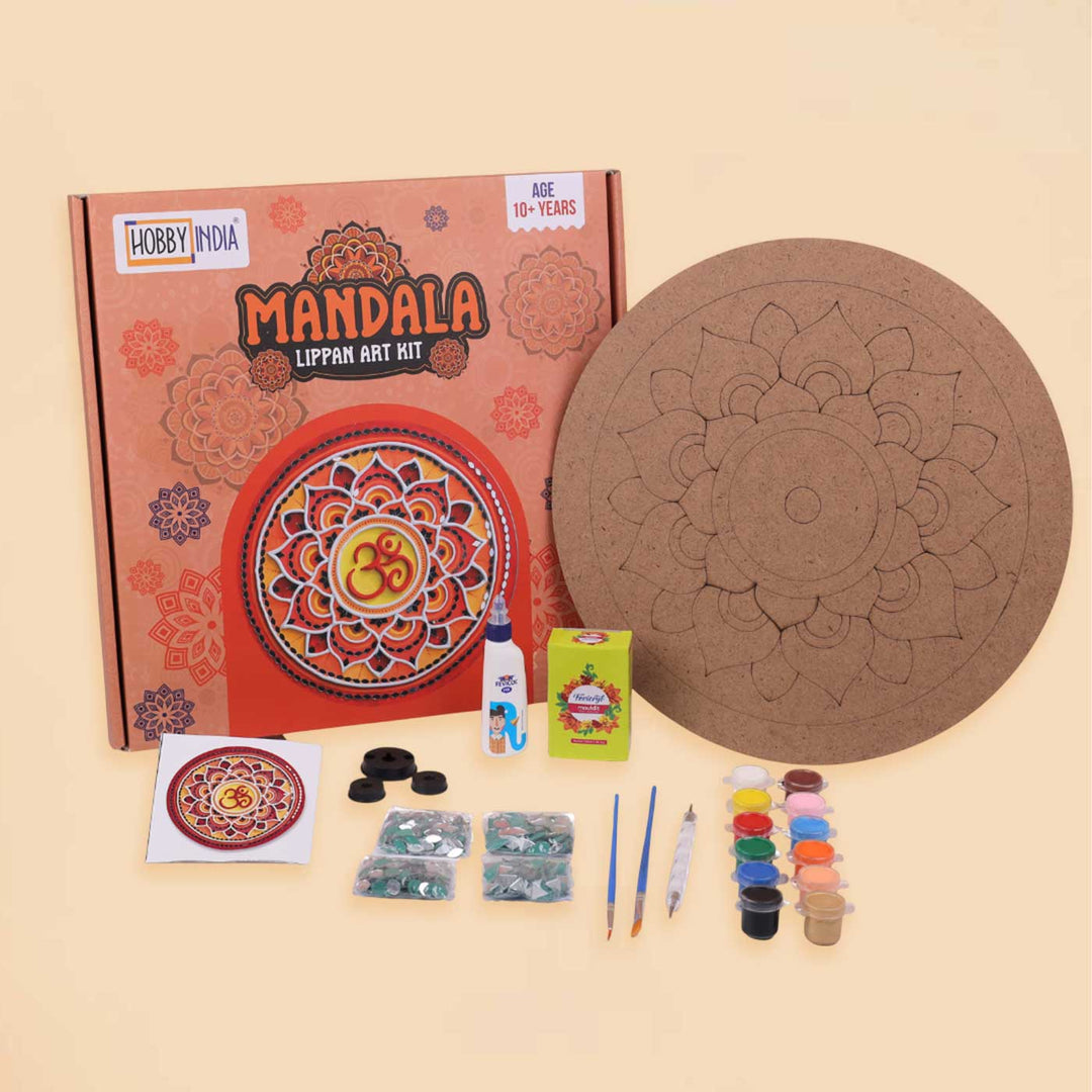 Pre Marked Mandala Lippan Art MDF Wood DIY Kit