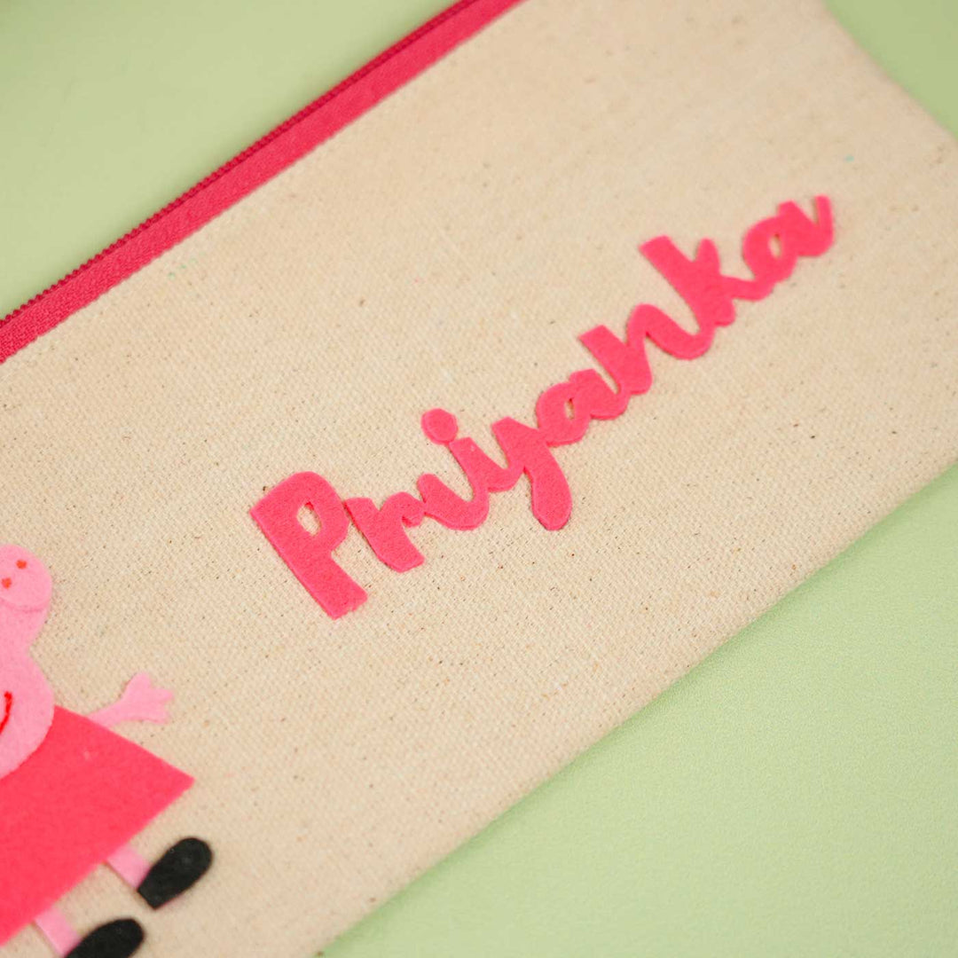 Personalized Peppa Pig Theme Stationary Pouch