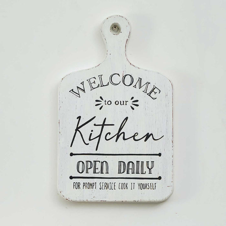 Handmade "Welcome To Our Kitchen" Wooden Chopping Board Signage