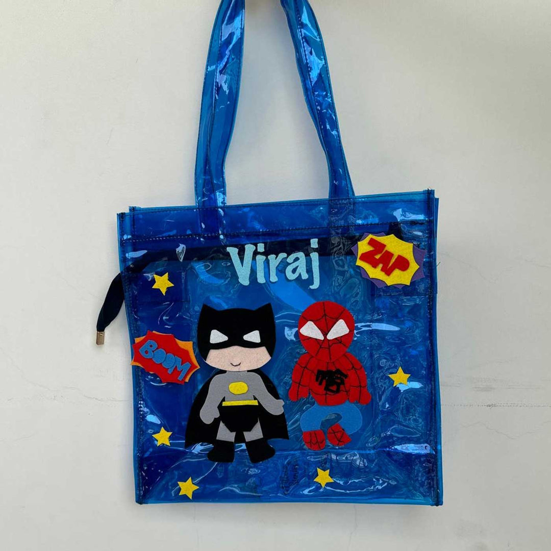 Personalized Handmade Superhero Theme Kids Tote Bag