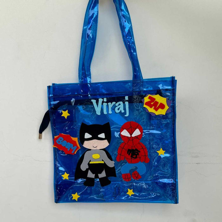 Personalized Handmade Superhero Theme Kids Tote Bag