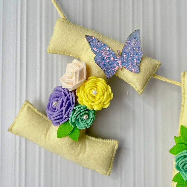 Personalized Butterfly Garden Felt Bunting / Garland For Kids