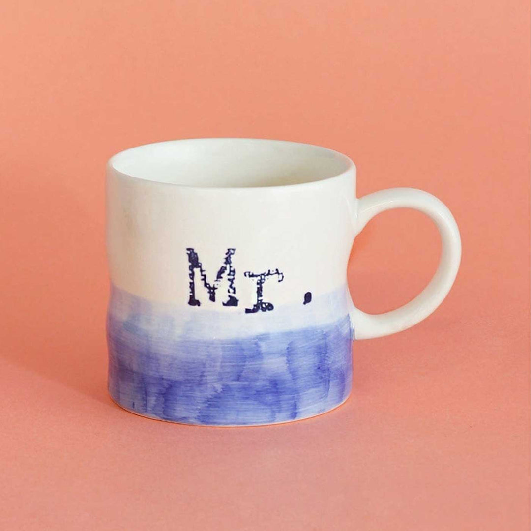 Hand-Painted Mr. & Mrs. Ceramic Mugs | Set Of 2