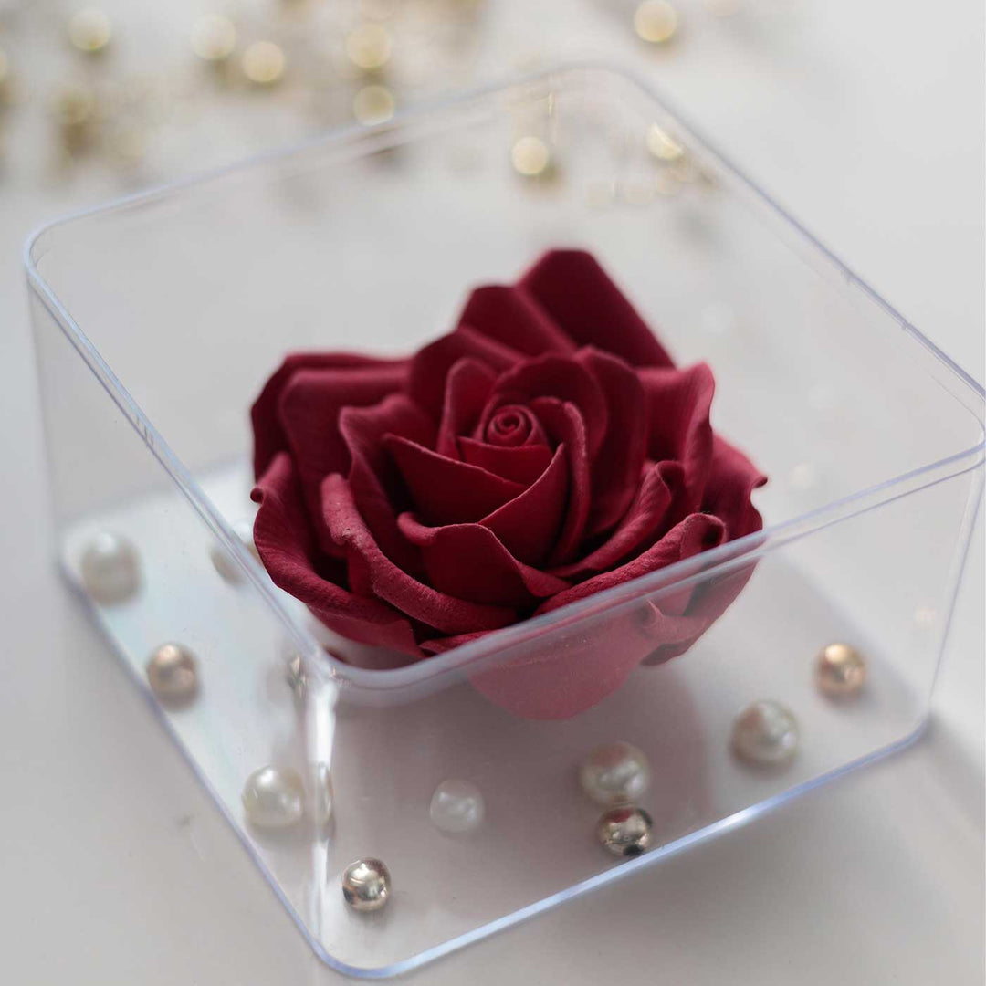 Handmade Forever Red Rose Realistic Deco Clay Table Decor