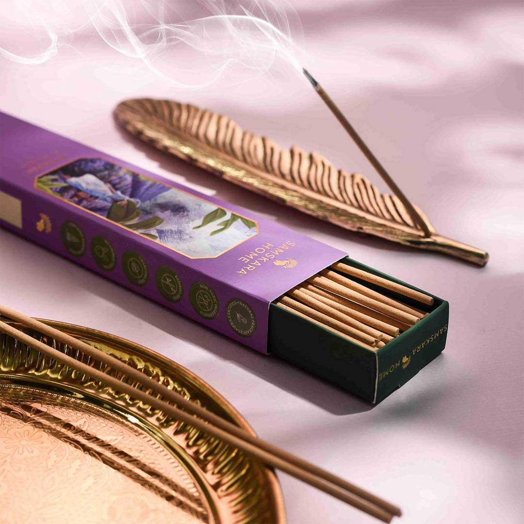 Handmade Lavender Natural Bamboo Free Incense Stick / Agarbatti | Set Of 50