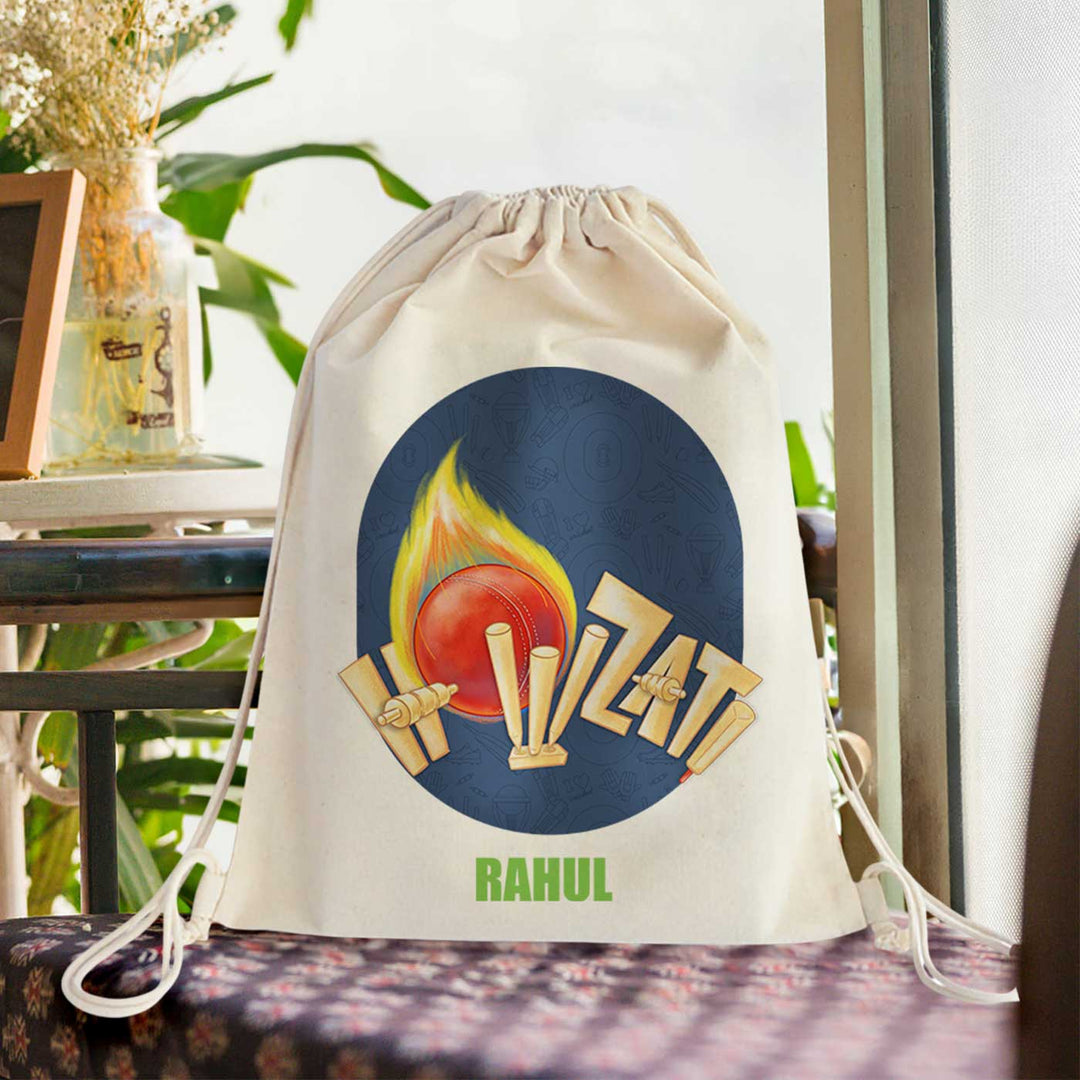 Personalized Cricket Buzz Theme Cotton Backpack