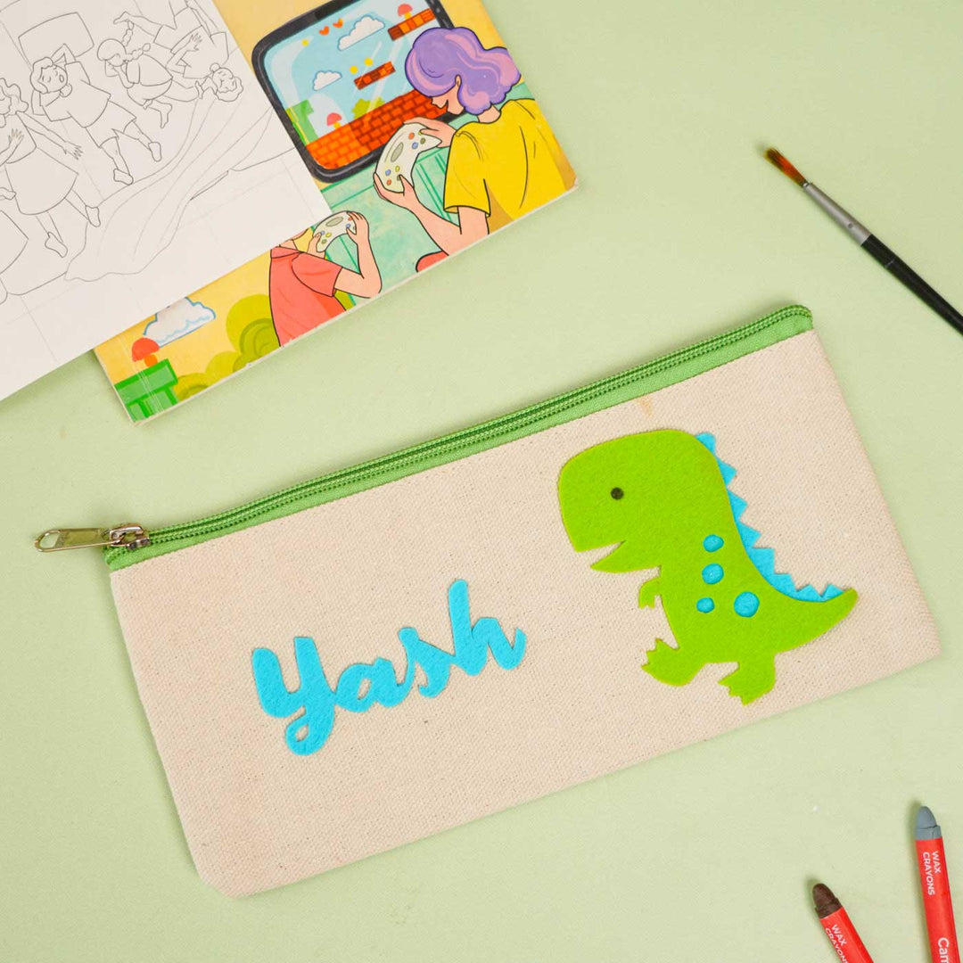 Personalized Dinosaur Theme Stationary Pouch