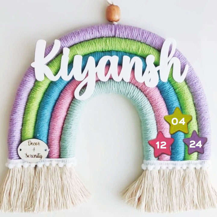 Macrame Rainbow Personalized Kids' Nameplate