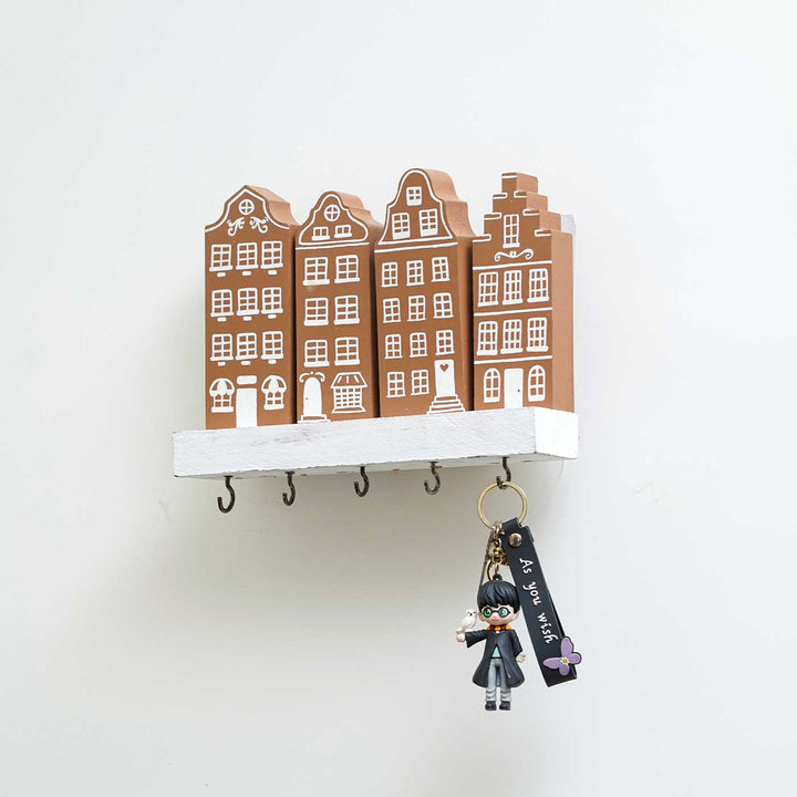 Handmade Miniature Skyline Wooden Key Hanger