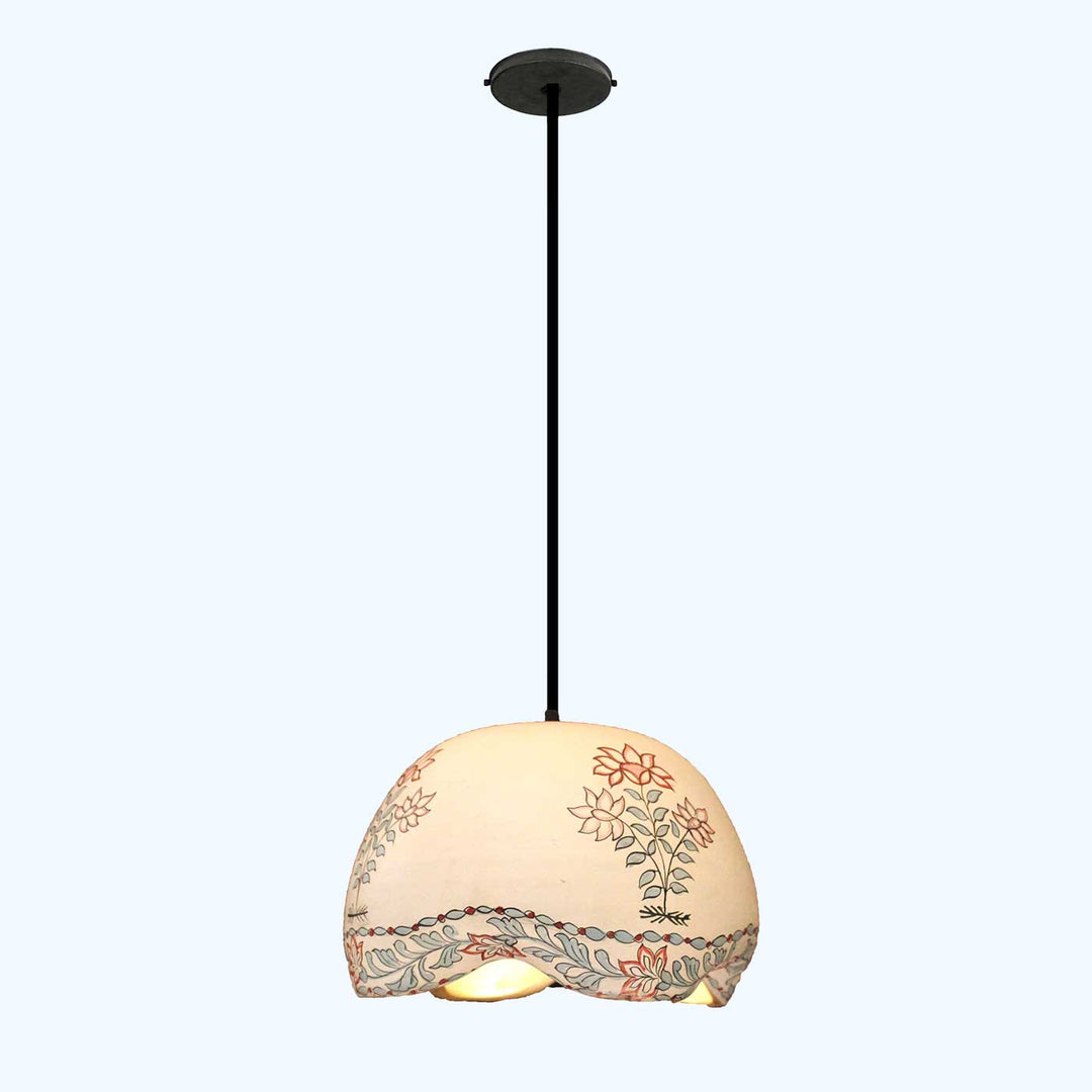 Handmade Traditional Design Painting Terracotta Hanging Lamp