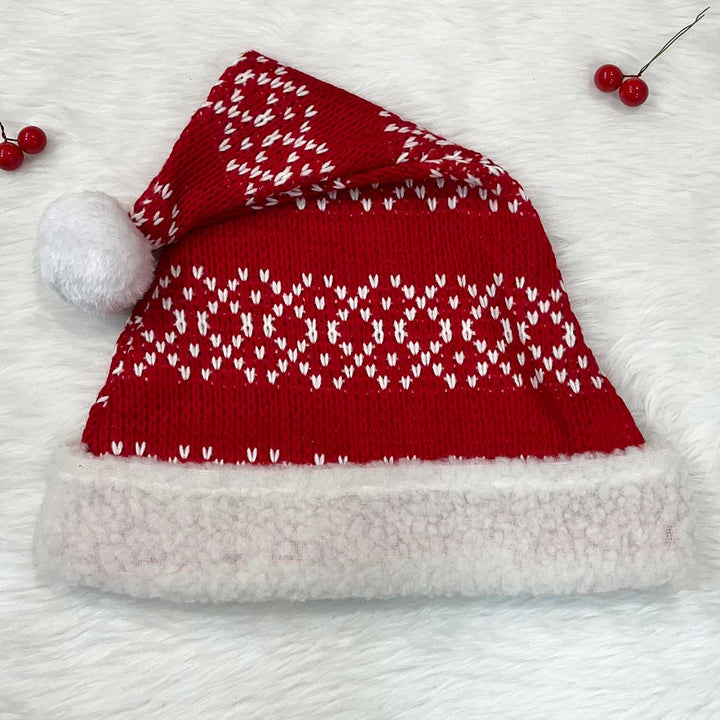 Handmade Classic Knit & Fur Adult Christmas Santa Hat | Xmas Gifting Ideas