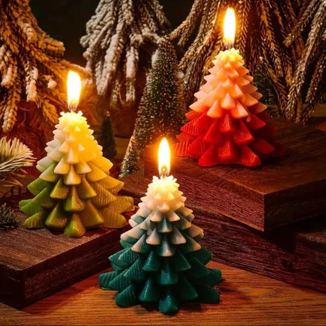 Handmade Xmas Tree Soy Wax Candle For Christmas Decoration